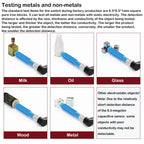 Cylindrical capacitive proximity switch with plug-in connector for detecting material liquid level with non-metallic sensing pla