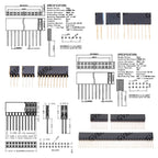 2/3/4/6/8/10/15 Pin 2.54 mm Stackable Long Legs Femal Header For Arduino Shield 2X10P/2X20P/2X32P/2X40P