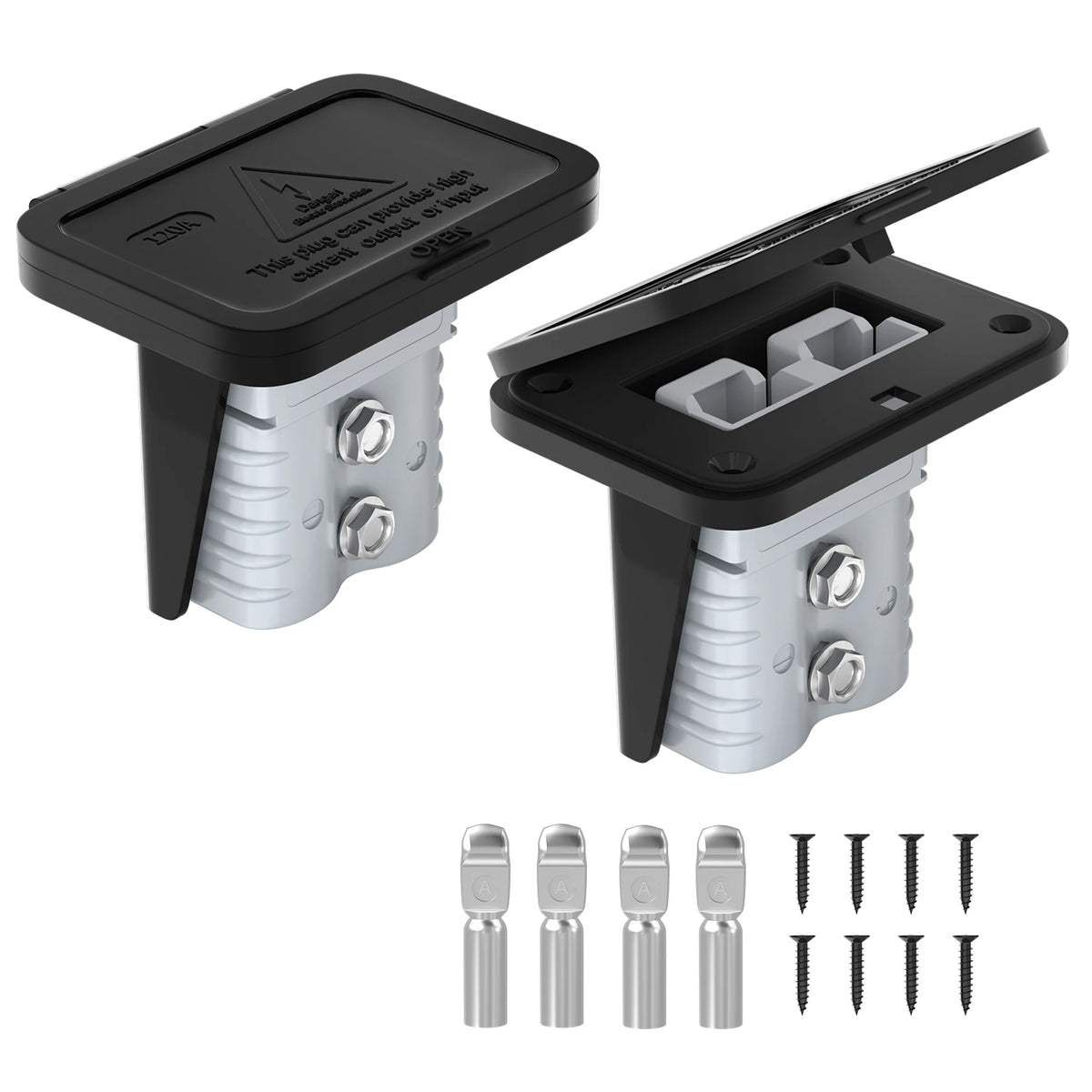 2PCS Anderson Connector 120 Amp Battery Quick Connect/Disconnect Connector Plug Kit with Mounting Bracket Dust Cover for Car