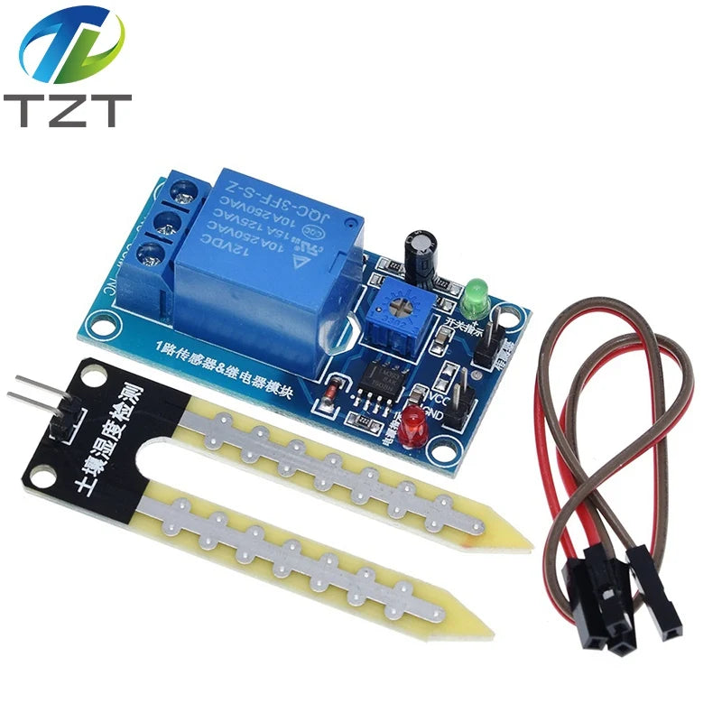 Capacitive Soil Moisture Sensors Module / Soil Humidity Digital Display Relay Control Module Automatic Watering TZT For Arduino