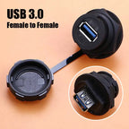 D Type Waterproof Chassis Connector USB Micro Type-C HDMI-compatible Female Converter Socket Panel Mount DIY Jack W/ Dust Cover