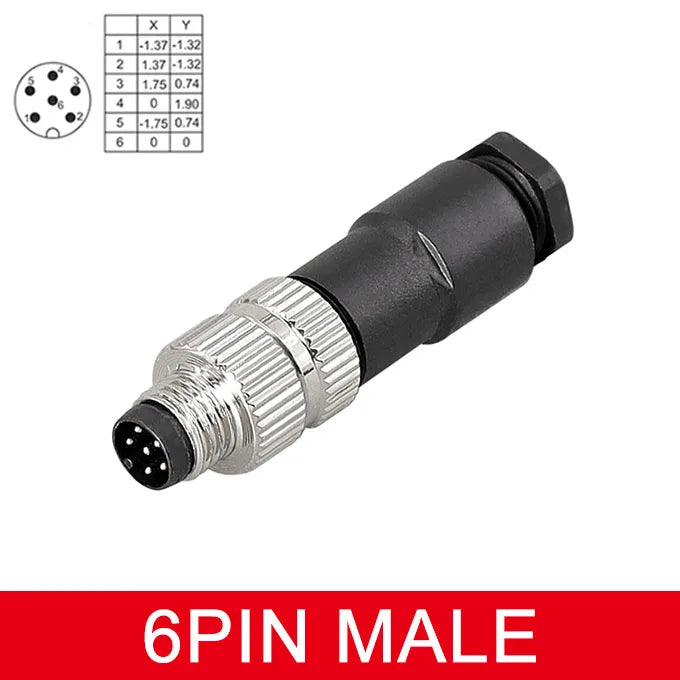 M8 Sensor Connector Screw Connection Metal A Code 3pin/4pin Non-welding 5pin 6pin 8pin Weld IP68 Straight Waterproof Connectors