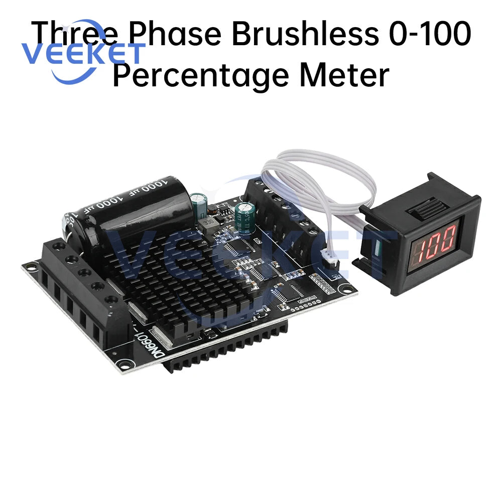 DC 6-80V BLDC Three Phase DC Brushless Motor Controller PWM High Power 1600W 20A Hall Motor Control Driver Board Motor Regulator