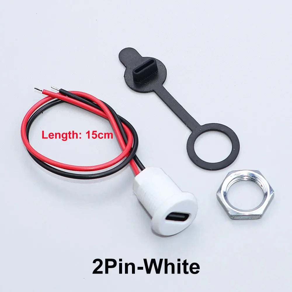 JCD 2/4/5Pin Type C Connector With Line Nut Locking Plate PH 2.0 Waterproof Cap High Current Fast Charging Jack USB C Port