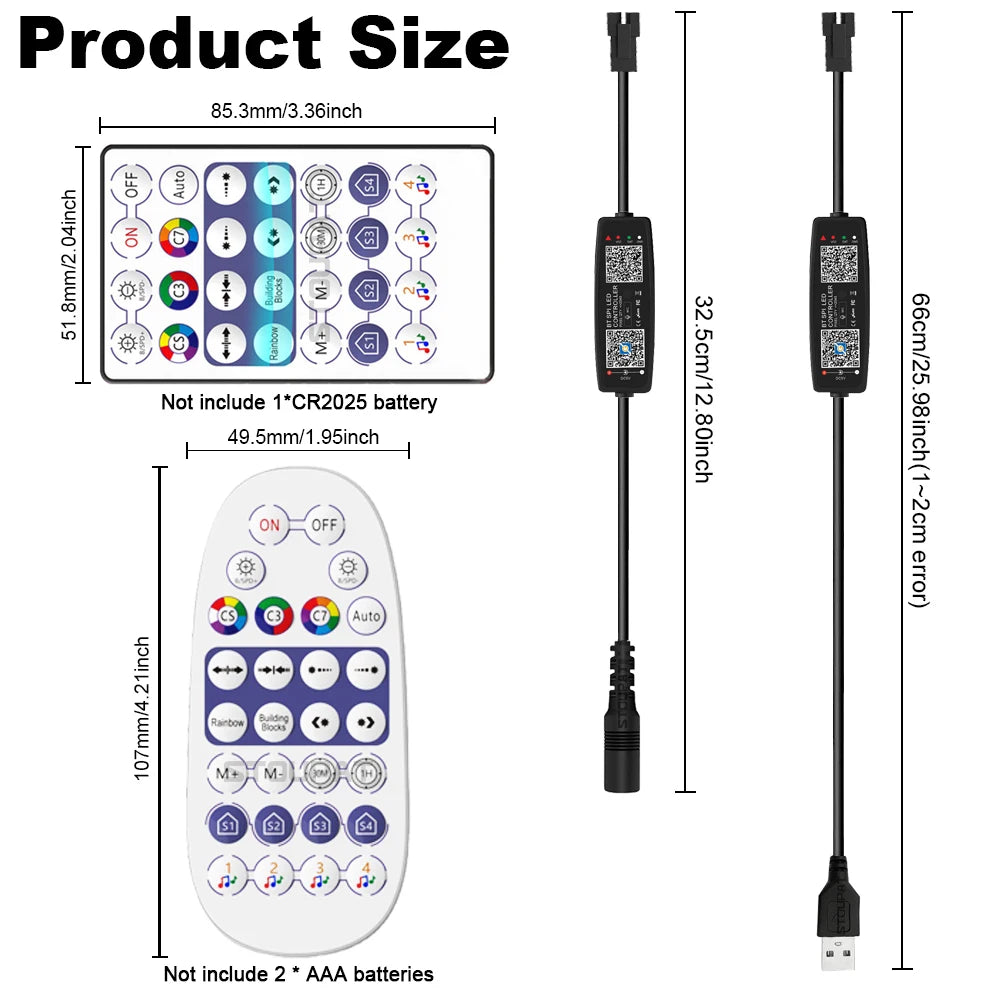 BLE WS2812B Controller BT Music for Pixel LED Strip Light SK6812 WS2811 WS2812 LED Light Strip USB 5V APP Remote Controller