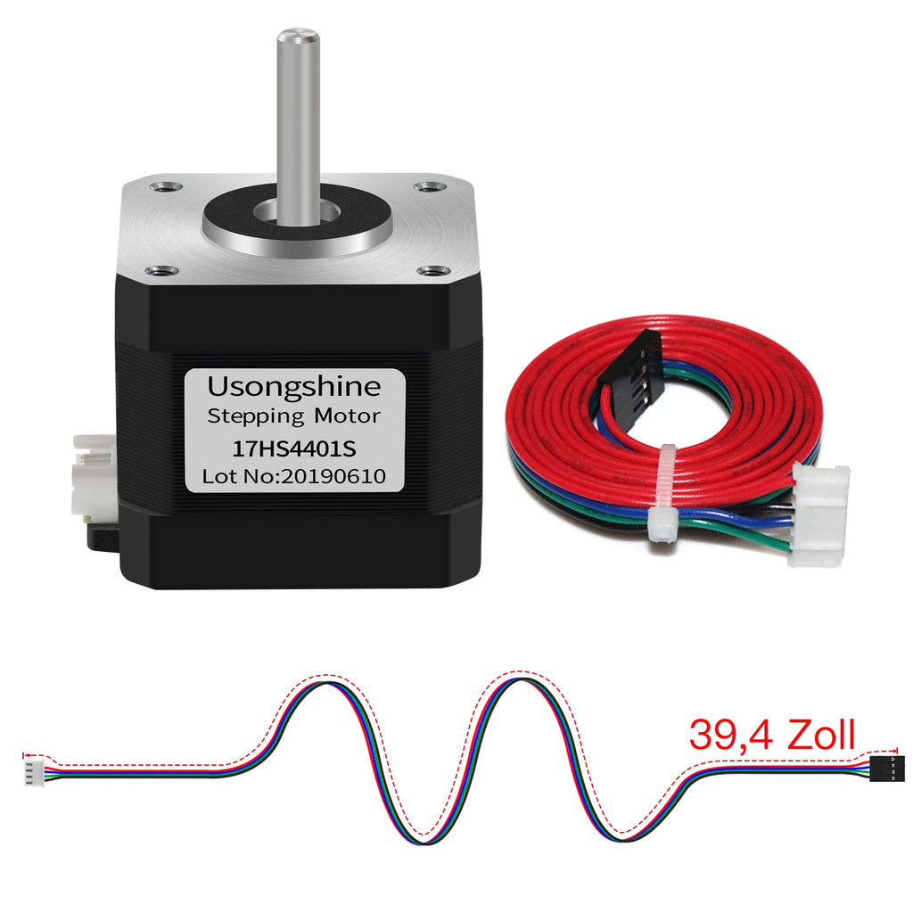 Usongshine Nema17 Stepper Motor 17HS4401 1.8 ° Motor 1.5A 42N.cm 42BYGH 4-lead For CNC Roter Laser Engraving Machine 3D Printer