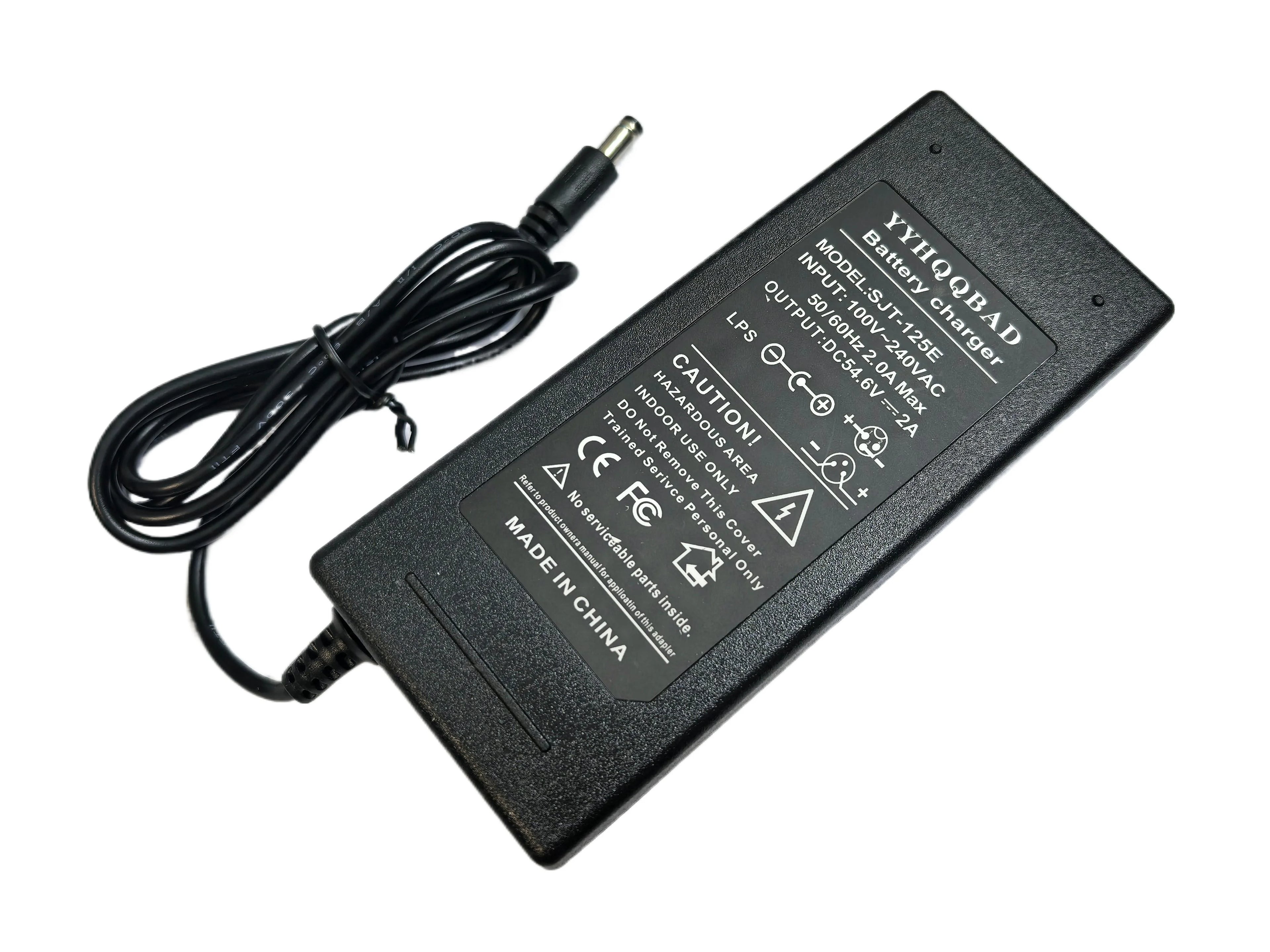 54.6V 2A Charger for 48V Li-ion Battery 13S 18650 Battery Pack DC5525 Connector