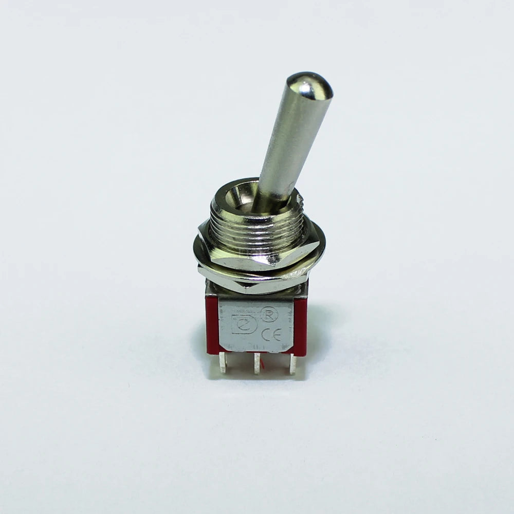 5PCS Large Long Handle Mini Toggle Switch 3 Position DPDT Latching Momentary Switch 12MM ON-OFF-ON DPDT MTS-203 6A 125VAC