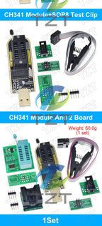 CH341B CH341 24 25 Series EEPROM Flash BIOS USB Programmer Module SOIC8 SOP8 Test Clip For EEPROM 93CXX / 25CXX / 24CXX DIY KIT