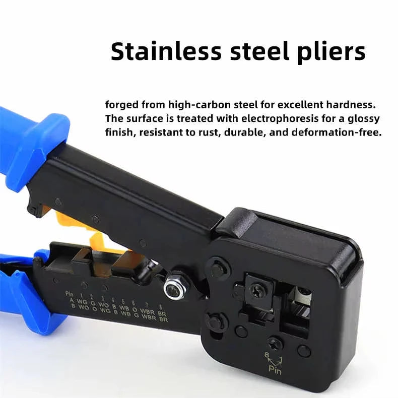 Crimping Pass Through RJ45 6P 8P Cat5 Cat5e Cat6 Pliers Crimp Net Work Tool Multifunction Crimper End-Pass-Through Connectors