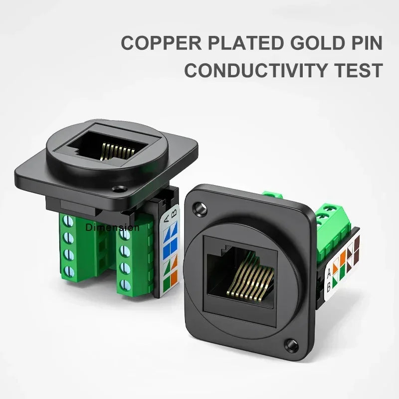 CAT5E RJ45 Network Panel Socket CAT5 RJ45 Solderless Network Wire Module Connector Metal Shielded Network Cable Extender