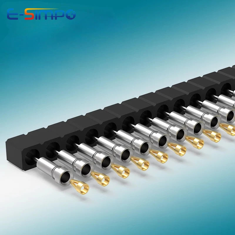 5pc 2.54mm Round Hole Male Tin Gold Female Pin Header 1/2x40P Single/Dual Row Breakable PCB IC Crystal Relay Transistor Socket