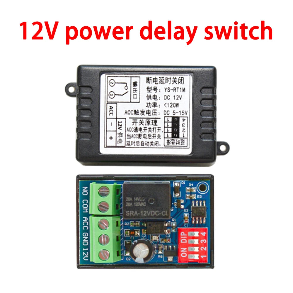 DC 12V Time Delay Relay Module Car Power On/off Delay Relay Switch For Car Modification Lighting Door And Window Delayed Lifting