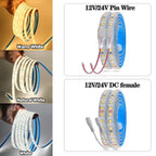 IP68 Waterproof LED Strip Light 2835 12V 24V 120LED/m with 2-pin Wire/ DC Plug Flexible Adhesive Tape 3000k/4500K/6000K 1M-20M