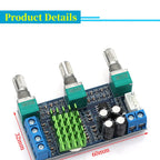 Liludin DC 12V 24V 80W X 2 Dual Channel Digital Audio TPA3116D2 Treble Bass Regulating Preset Pre Amplifier Board Module XH-M567