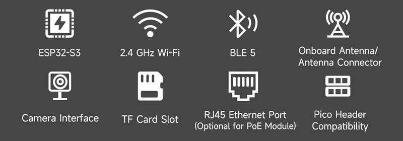 ESP32-S3 Ethernet Development Board Supports Wi-Fi&Bluetooth PoE type-C&power 8MB PSRAM&16MB Flash
