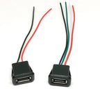 2.0 USB Female Base 2P/4P Direct Pressure Buckle Welding Wire Type A-Port Waterproof Socket Charging Female Plug