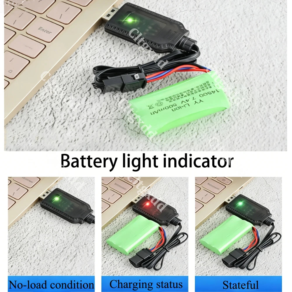 3.7V/7.4V USB Lithium Charging Cable SM-2P SM-4P JST XH2.54 PH2.0 MX2.0 1.25mm Adapter For RC Toy Car Drone Wide Compatibility