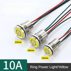 16/19/22mm IP67 Waterproof Metal Push Button Switch 10A High Current LED Light Momentary Latching Outdoor Power Switch Red Green