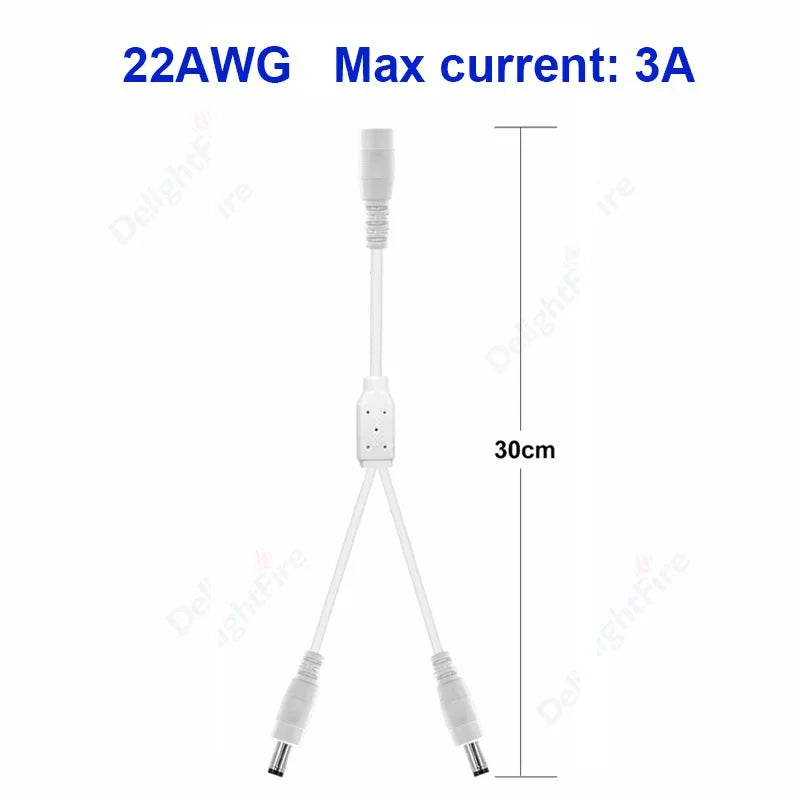 Splitter DC Power Cable 1 To 2/3/4/5/6/8 Way 5V 12V Male Female 5.5x2.1mm DC Plug Extension Wire For LED Strip Light Camera CCTV
