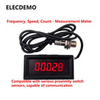 Digital Frequency Counter Tachometer Module, High Precision RPM Speed Meter, Encoder Sensor Input, RS485 Modbus