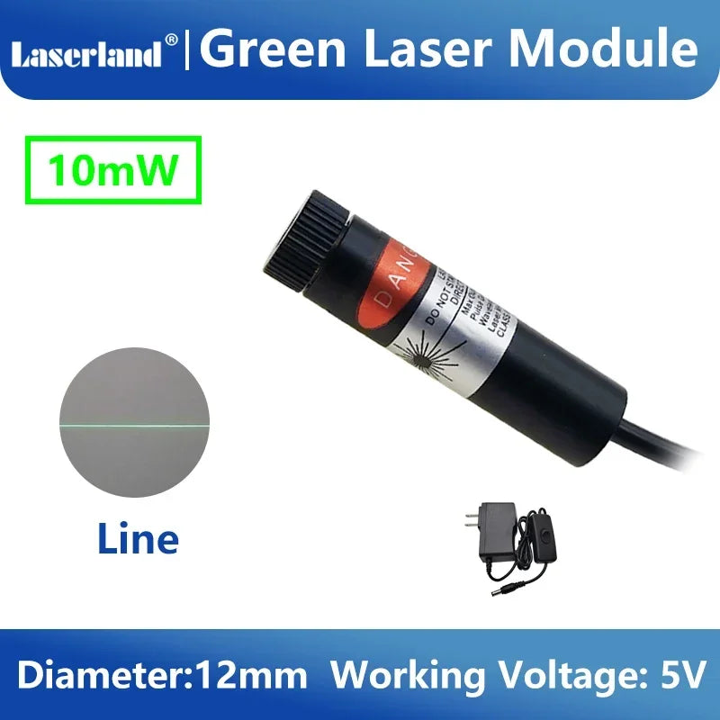 Green Laser Diode Module 10mW Dot Line Cross Projector for Alignment of Cloth Cutting Location