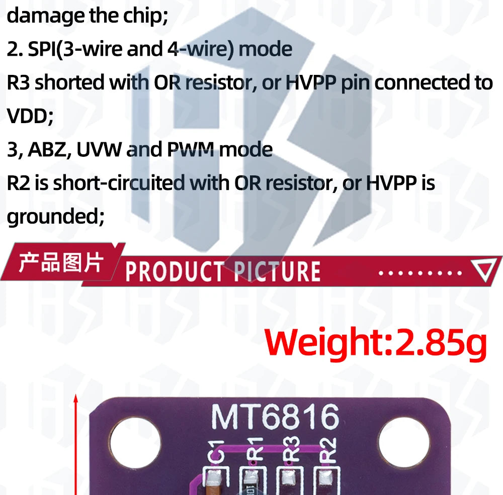 MT6816 High-Speed and High-Precision Magnetic Encoder Magnetic Induction Angle Measurement Sensor Module