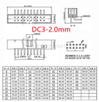5Pcs DC3 Dual Row Male Connector PCB Header 1.27mm 2.0mm 2.54mm Pitch, Straight/RA/SMT Pin Header for Electronics(6-40 Pins)