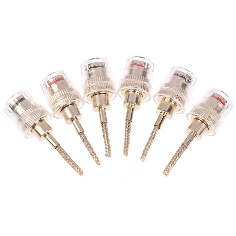 2/4Pcs 4MM Banana Female To 2MM Pin Connector HIFI Cable Adapter Plug Braided Copper Wire Socket