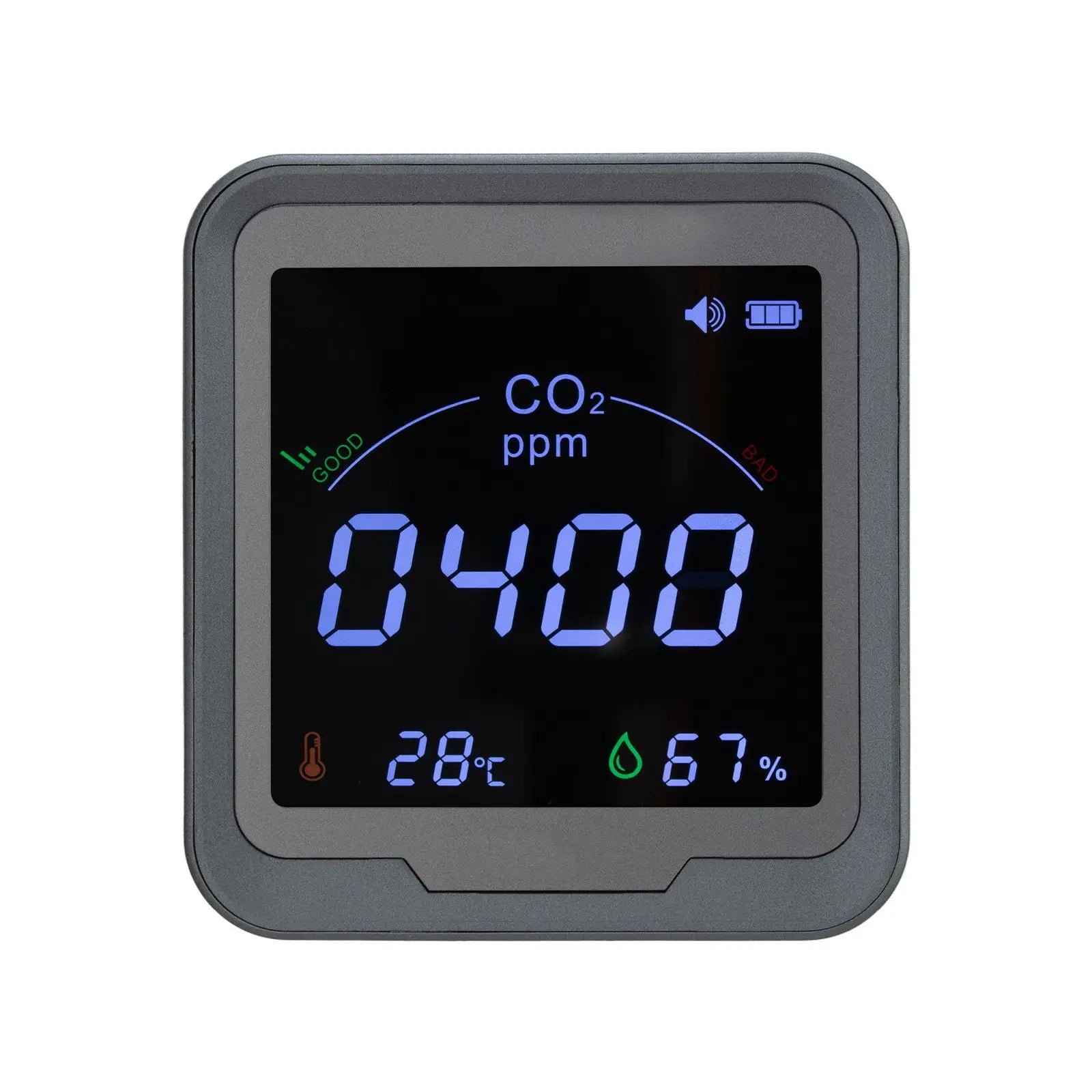 Carbon Dioxide Monitor, CO2 Controller with Temperature and Humidity Display, NDIR Sensor, Carbon Dioxide Detector for Bedside