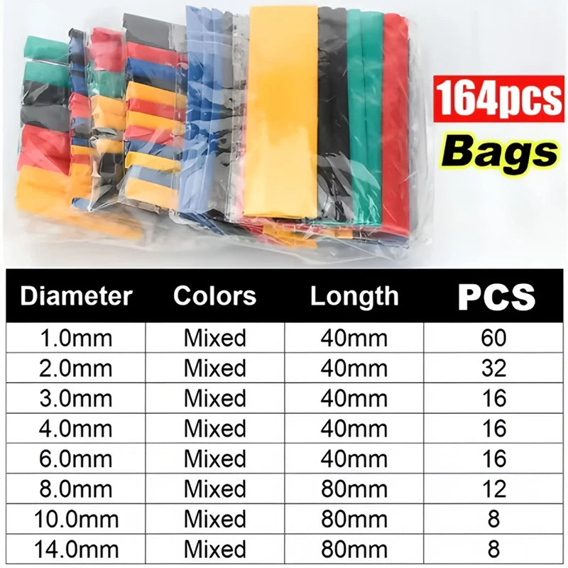 Heat-shrink Tubing Thermoresistant Tube 1300/650 Heat Shrink Wrapping Kit Electrical Connection Wire Cable Insulation Sleeving