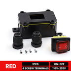 FILN Waterproof Rocker Switch Box 16A 12V 24V 110V 220V KCD4 ON-OFF Inline Toggle Switch with LED Indicator Light PA66 Enclosure