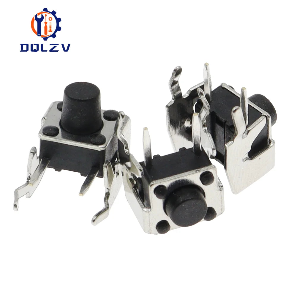 Momentary Tactile Tact Push Button Switch Right Angle Horizontal holder With Stent 6*6*4.3/5/6/7/8/9/10/11/12/mm 6x6