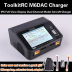 ToolkitRC M6DAC 350W X 2 USB-C 65W AC/DC Dual Smart Charger Discharger for 1-6S Lipo LiHV Lion NiMh Pb Battery with 15A Balance