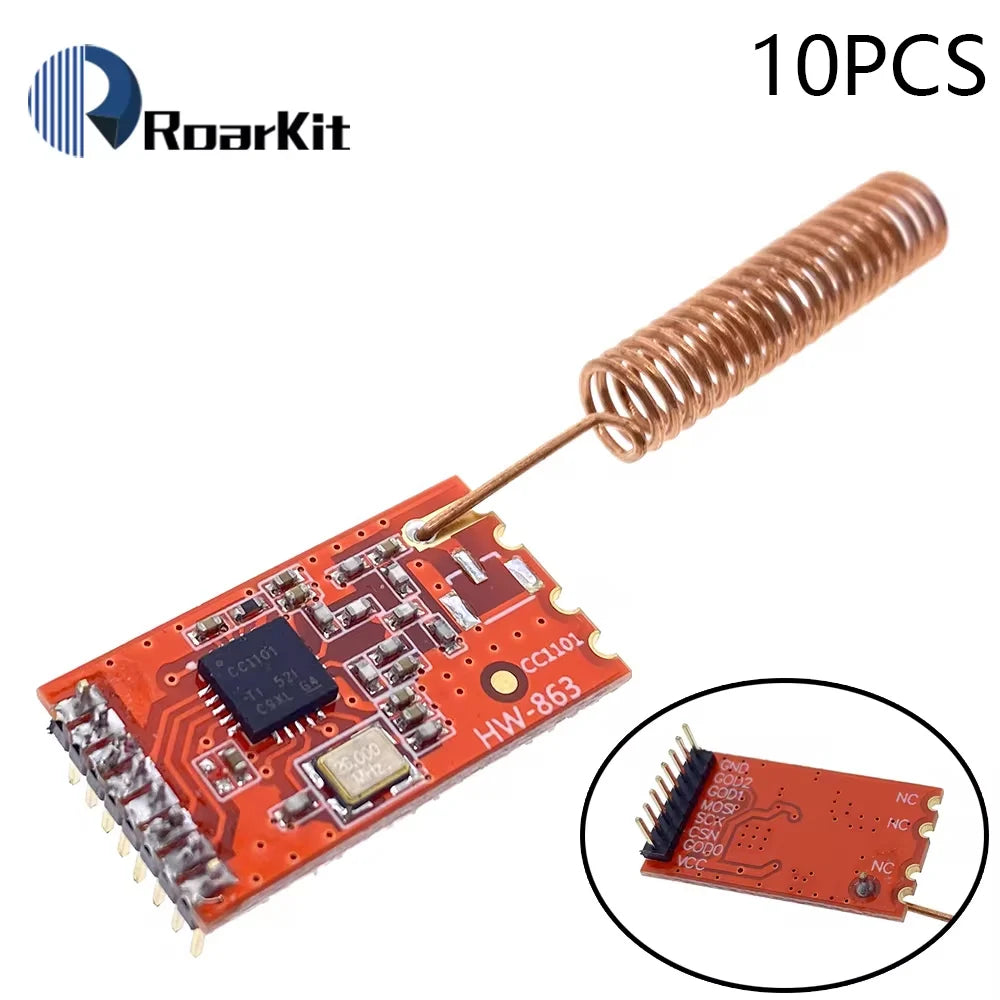1/5/10PCS CC1101 433M 10mW Wireless Sender Transceiver Receiver Module NRF905/SX1212/SI4432 data transmission/transceiver