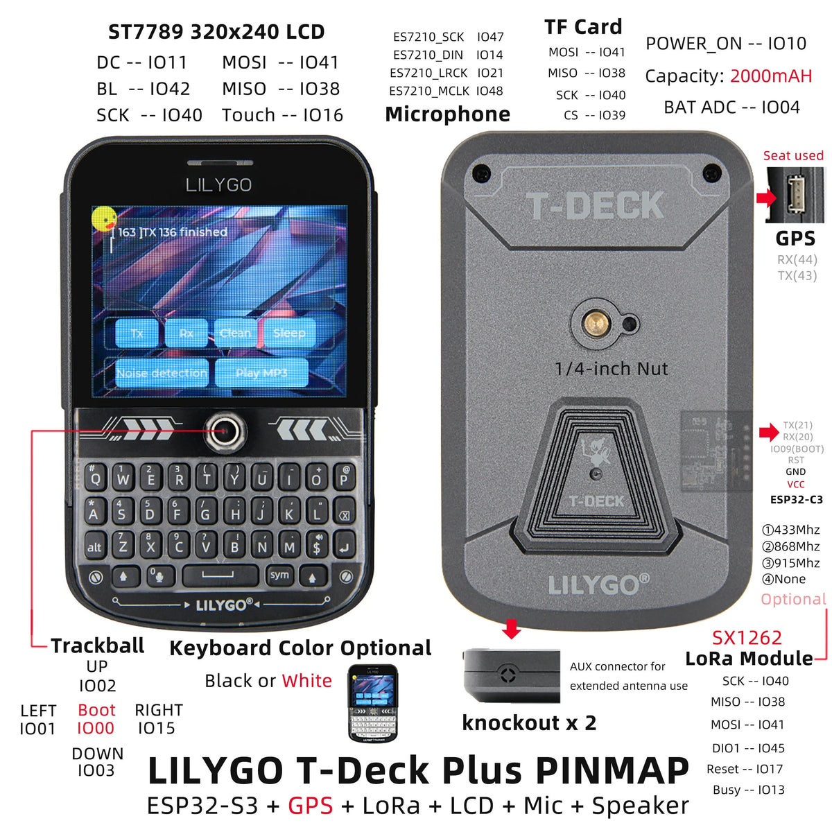 LILYGO Meshtastic T-Deck Plus ESP32-S3 LoRa Development Board LoRaWAN Low-Power Remote Communication Module