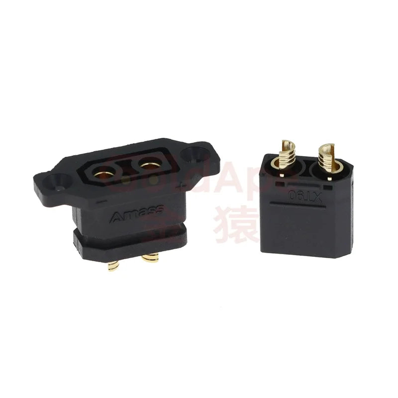 Amass XT90E-F Battery Connector XT90E Female Plug Gold-plated XT90 Mountable Connector Black Socket Or XT90H-M Quickly Charge