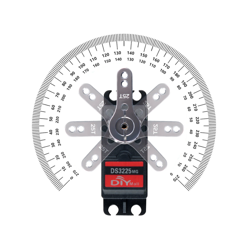 25KG Digital Servo Full Metal Gear IP66 Waterproof for 1:8 1:10 1:12 RC Car Crawler Robot 180/270 Degree High Precision