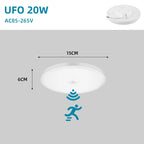 Led Motion Sensor Light 85-220V Ceiling Lamp For Home Corridor Stair Veranda Living Room Bedroom Rader Sensor Smart Night Light