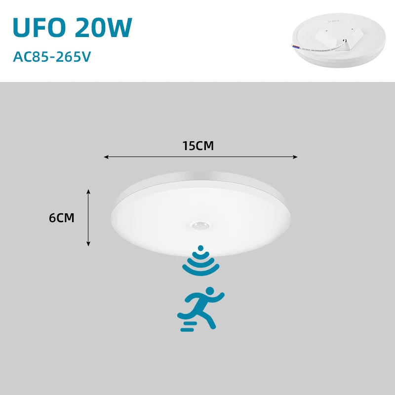 Led Motion Sensor Light 85-220V Ceiling Lamp For Home Corridor Stair Veranda Living Room Bedroom Rader Sensor Smart Night Light