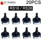 20PCS RS16 RS26 Selectable Band Rotary Channel Selector Switch Single Deck Rotary Switch Band Selector 1P12T 2P6T 3P4T 4P3T 1P5T
