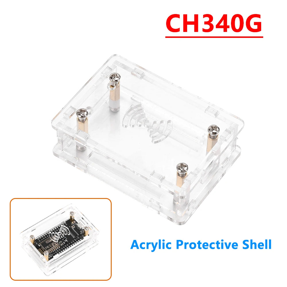 NodeMcu Lua ESP8266 CP2102 CH340G Iot Development Board Transparent Acrylic Protective Shell