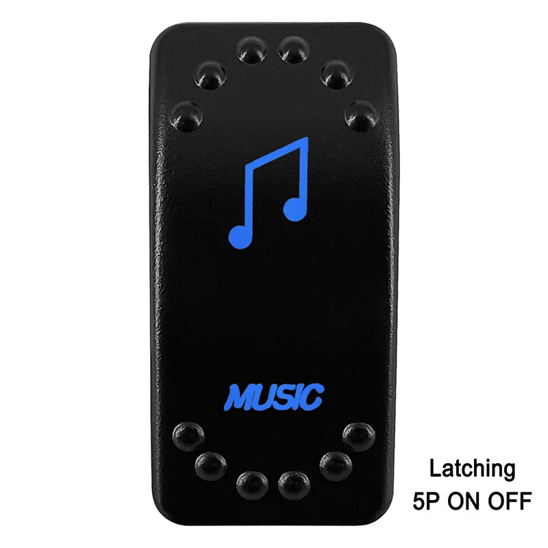 Waterproof Rocker Switch with Blue LED | 12V/24V Latching & Momentary (SPST/ DPDT) | for Marine, UTV, ATV, RZR, Automotive
