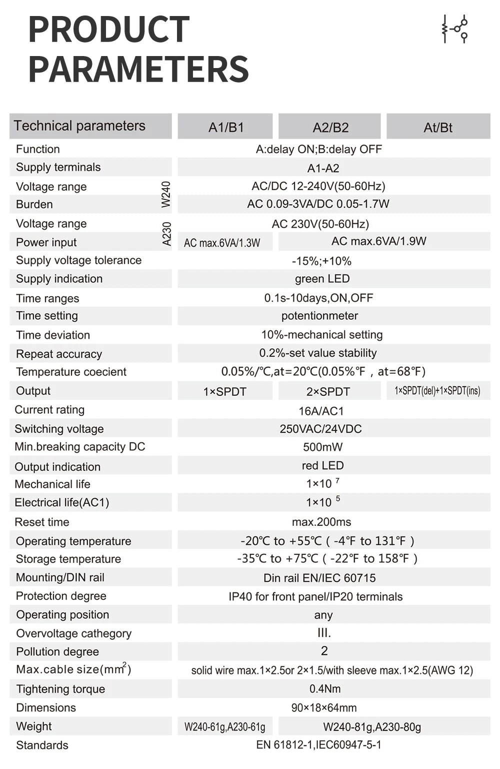 TOMZN TORT7 Series Delay-ON Delay-OFF 10in1 Asymmetric Cycler Time Relay Multi-function Timer Switch 0.1S-10D Pulse Interval