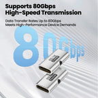 PD 240W Fast Charging Type C Adapter 80Gbps 16K@60Hz Type C Female To USB C Female Converter OTG For iPhone 15 16 Tablet Laptops