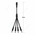 DC Power 1 Female to 2 Male 5.5mm x 2.1mm Barrel Plug Y Splitter Adapter Splitter Cord for Surveillance Camera LED Strip Light