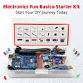 Electronics Fun Basico Starter Kit for Arduino Uno R3 with 830-Hole Breadboard Dupont Cable - Learning Kit for Beginners