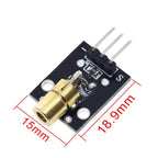 TZT 1/3PCS KY-008 3pin 650nm Red Laser Transmitter Dot Diode Copper Head Module for arduino DIY Kit