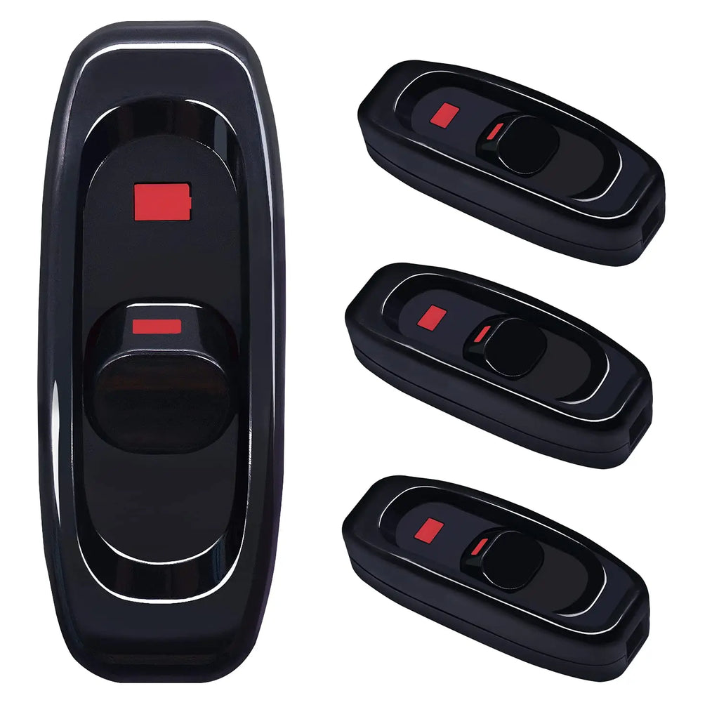 1/2/4pcs Inline Cord Switch Black white AC 250V 10A Heavy Duty Thru Switch On Off Lamp Bulb Wall Line Button Control Switch