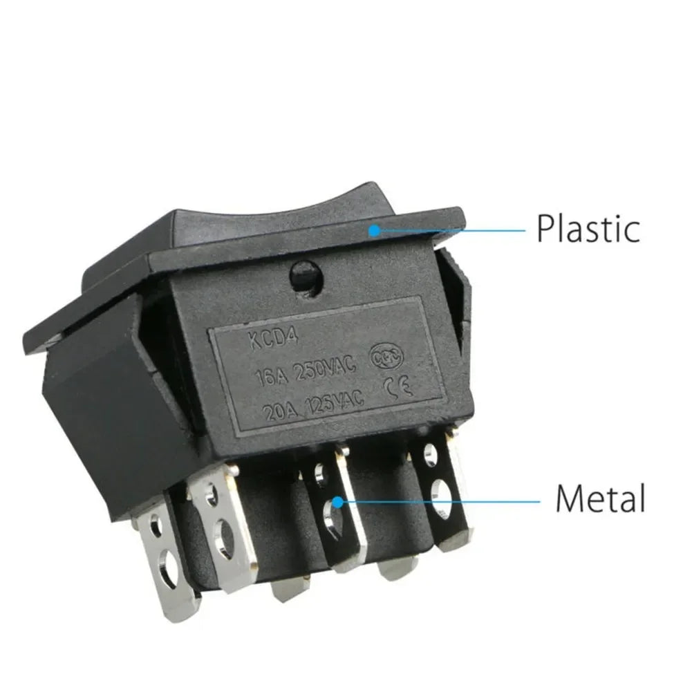 4pcs 6 PIN DPDT Double Pole Double Throw 12V Momentary Rocker Switch Heavy Duty Rocker Switch For Car Window Sunroof